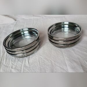 1950s Coasters Glass Silver Edge Fade Set of 6 Vintage